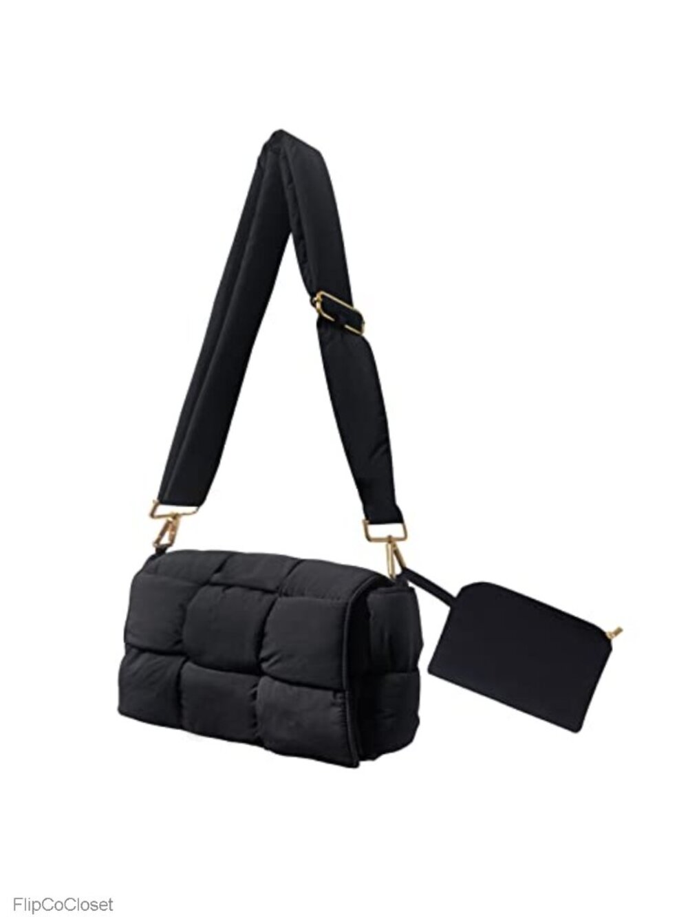 Puffer Crossbody Bag Woven Quilted Lightweight Puffy Shoulder Purse